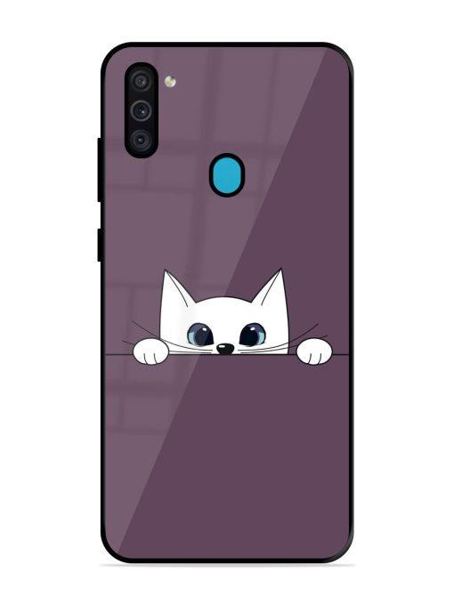 Peek-A-Boo Kitty Glossy Soft Edge Case for Samsung Galaxy M11 Chachhi