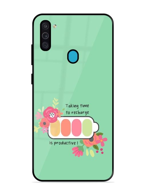 Recharge And Bloom Glossy Soft Edge Case for Samsung Galaxy M11 Chachhi