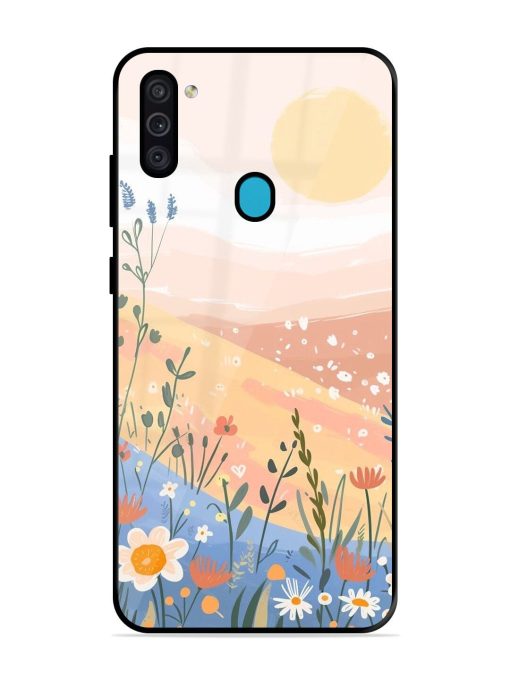 Golden Hour Blooms Glossy Soft Edge Case for Samsung Galaxy M11 Chachhi