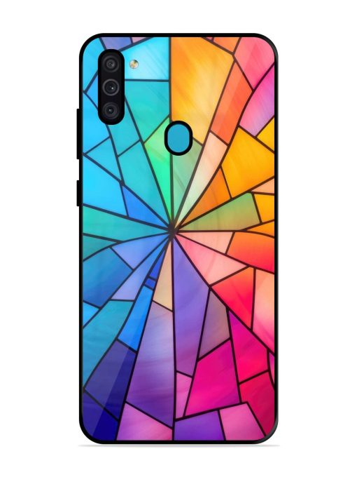 Stained Glass Kaleidoscope Of Colors Glossy Soft Edge Case for Samsung Galaxy M11 Chachhi