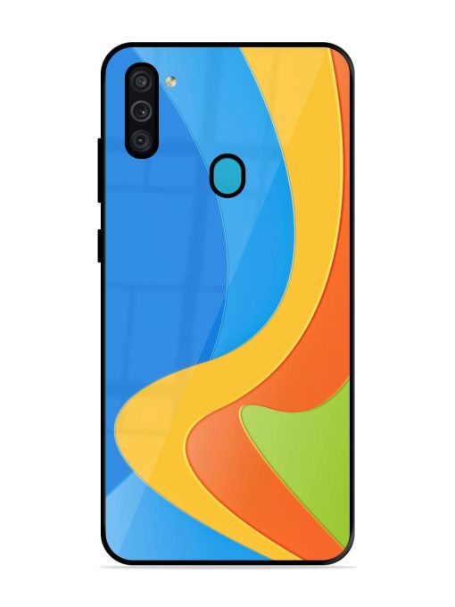 Curvy Color Cascade Glossy Soft Edge Case for Samsung Galaxy M11 Chachhi