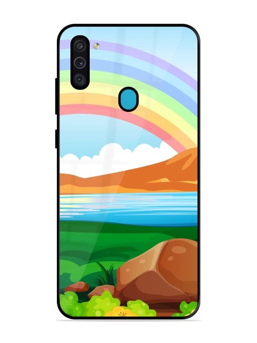 Rainbow Over The Lake Glossy Soft Edge Case for Samsung Galaxy M11 Chachhi