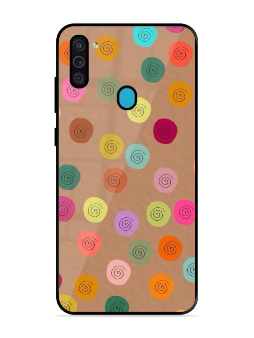 Swirly Dots On Kraft Glossy Soft Edge Case for Samsung Galaxy M11 Chachhi