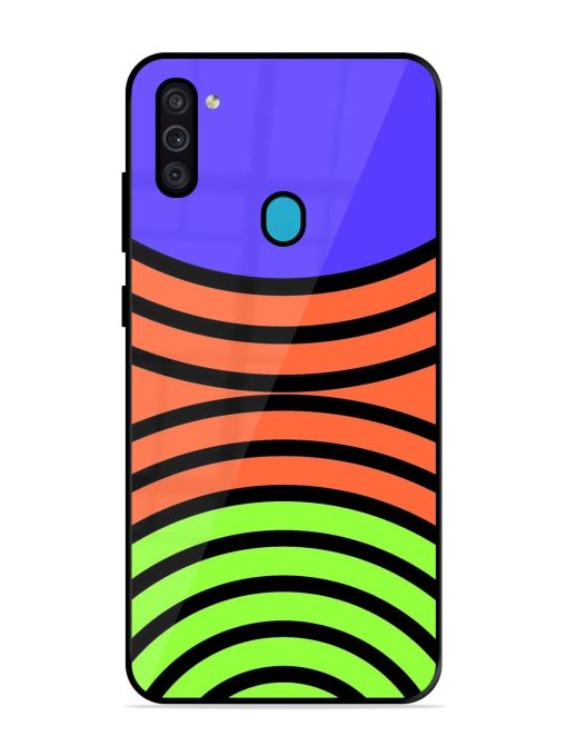 Psychedelic Stripe Symphony Glossy Soft Edge Case for Samsung Galaxy M11 Chachhi