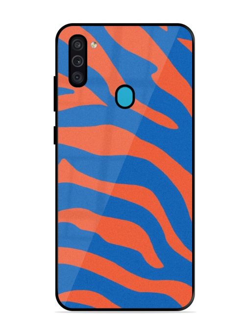 Zebra Stripes In Blue And Orange Glossy Soft Edge Case for Samsung Galaxy M11 Chachhi