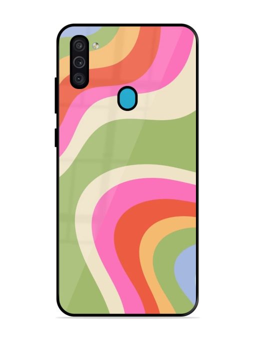 Wavy Rainbow Wonderland Glossy Soft Edge Case for Samsung Galaxy M11 Chachhi