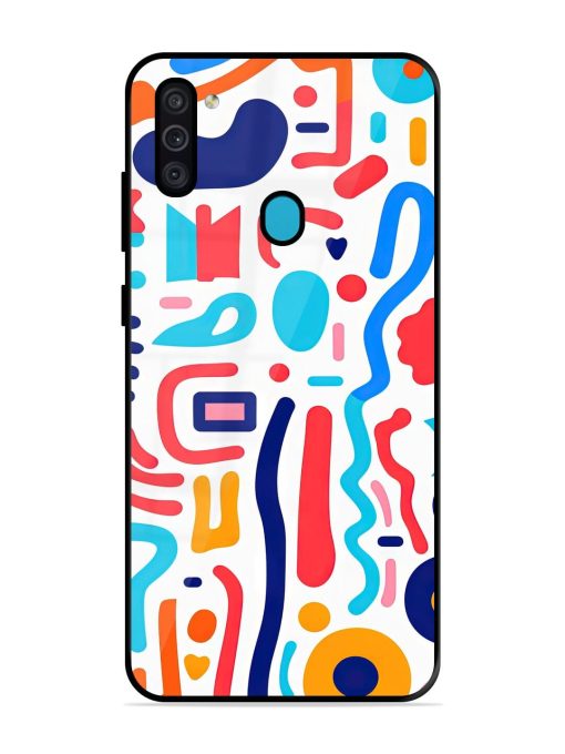 Whimsical Doodle Chaos Glossy Soft Edge Case for Samsung Galaxy M11 Chachhi