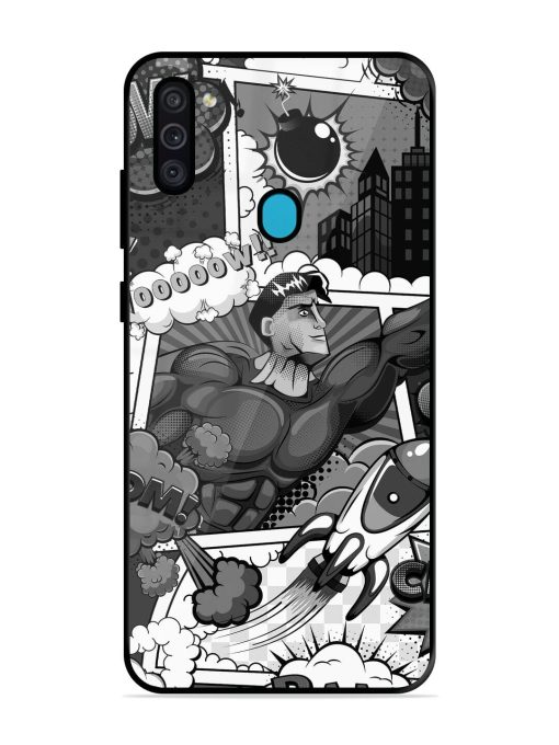 Comic Book Chaos Glossy Soft Edge Case for Samsung Galaxy M11 Chachhi