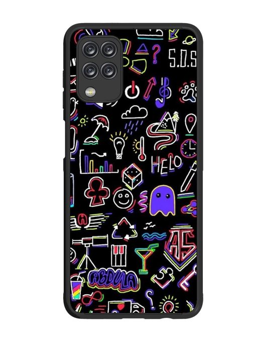 Neon Doodle Glossy Soft Edge Case for Samsung Galaxy M12 Chachhi