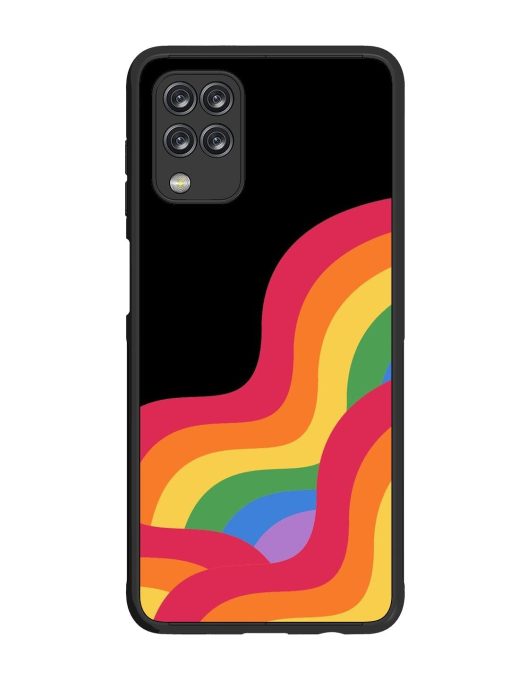 Wavy Rainbow Glossy Soft Edge Case for Samsung Galaxy M12 Chachhi