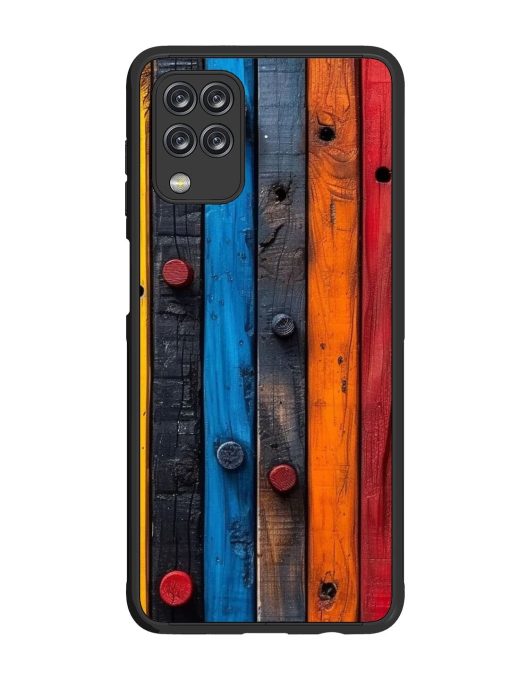 Rainbow Plank Glossy Soft Edge Case for Samsung Galaxy M12 Chachhi