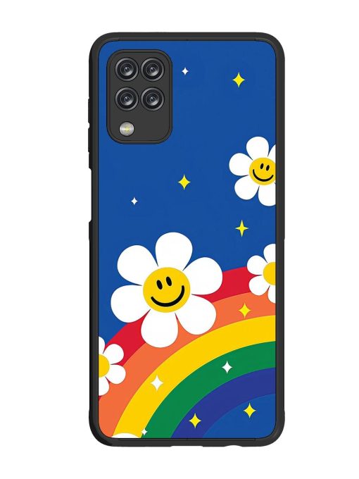 Happy Daisies And Rainbow Sky Glossy Soft Edge Case for Samsung Galaxy M12 Chachhi