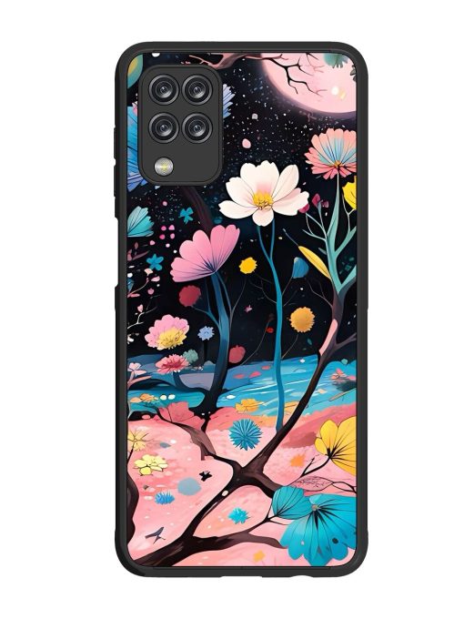 Cosmic Bloom Glossy Soft Edge Case for Samsung Galaxy M12 Chachhi