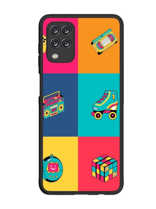 90S Throwback Grid Glossy Soft Edge Case for Samsung Galaxy M12 Chachhi