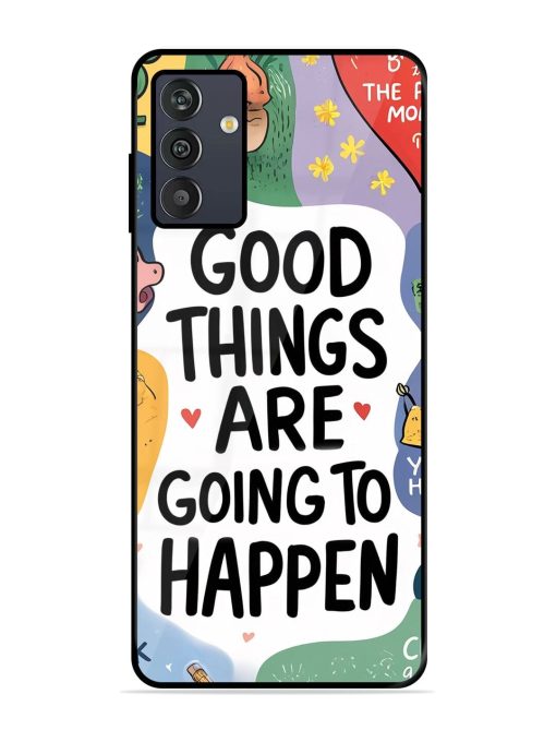 Uplifting Scribbles Glossy Soft Edge Case for Samsung Galaxy M13 (4G) Chachhi