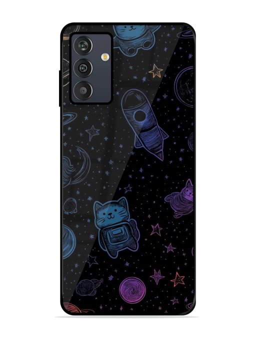 Cosmic Cat Chaos Glossy Soft Edge Case for Samsung Galaxy M13 (4G) Chachhi