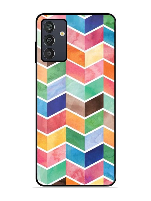 Watercolor Chevron Whimsy Glossy Soft Edge Case for Samsung Galaxy M13 (4G) Chachhi