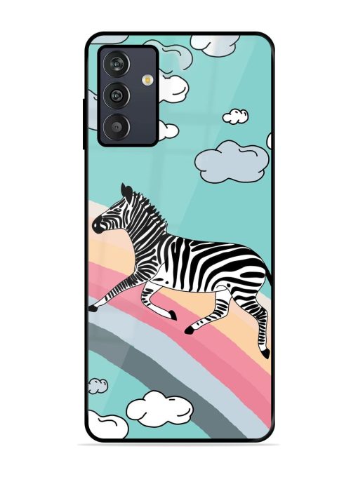 Zebra On A Rainbow Glossy Soft Edge Case for Samsung Galaxy M13 (4G) Chachhi