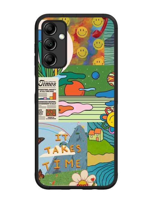 Groovy Vibes Glossy Soft Edge Case for Samsung Galaxy M14 (5G) Chachhi