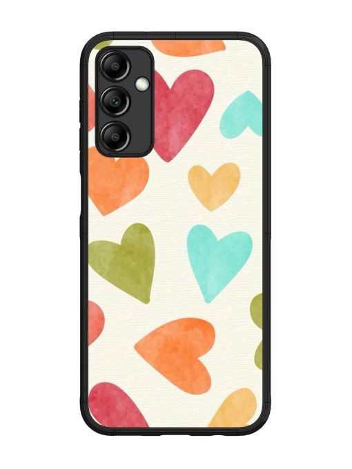 Watercolor Hearts Glossy Soft Edge Case for Samsung Galaxy M14 (5G) Chachhi