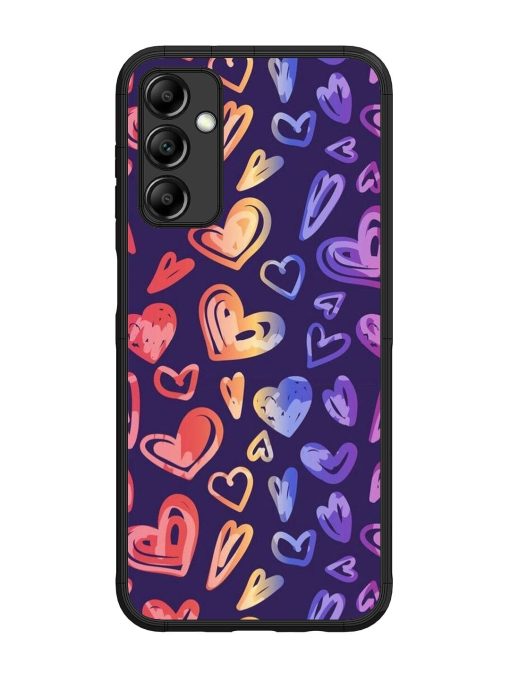 Rainbow Hearts Glossy Soft Edge Case for Samsung Galaxy M14 (5G) Chachhi