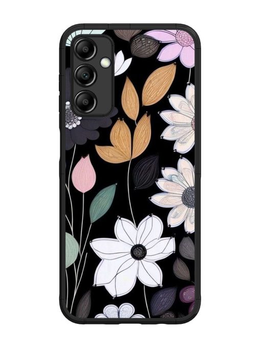 Whimsical Blooms On Black Glossy Soft Edge Case for Samsung Galaxy M14 (5G) Chachhi