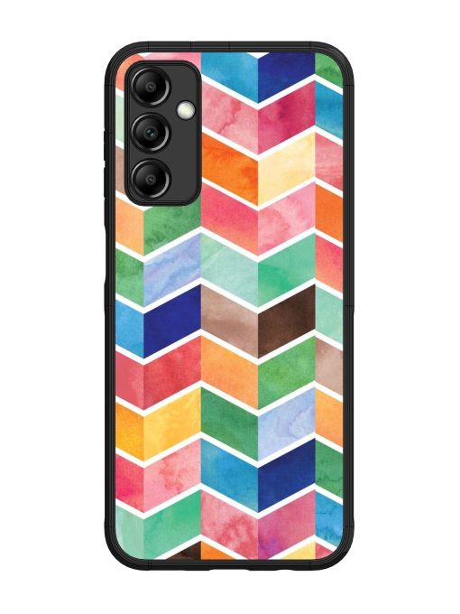 Watercolor Chevron Whimsy Glossy Soft Edge Case for Samsung Galaxy M14 (5G) Chachhi