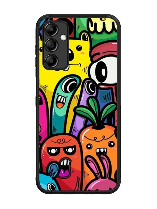 Whimsical Doodle Chaos Glossy Soft Edge Case for Samsung Galaxy M14 (5G) Chachhi