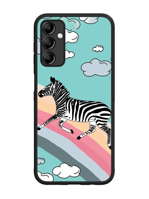 Zebra On A Rainbow Glossy Soft Edge Case for Samsung Galaxy M14 (5G)