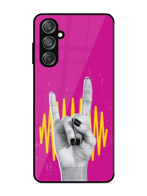 Rock Hand Glossy Soft Edge Case for Samsung Galaxy M15 (5G) Chachhi