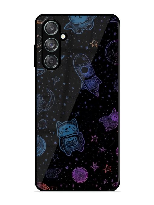 Cosmic Cat Chaos Glossy Soft Edge Case for Samsung Galaxy M15 (5G) Chachhi