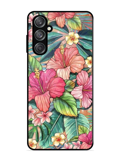 Tropical Tapestry Glossy Soft Edge Case for Samsung Galaxy M15 (5G) Chachhi