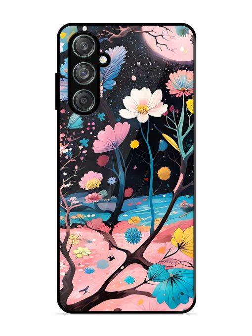 Cosmic Bloom Glossy Soft Edge Case for Samsung Galaxy M15 (5G) Chachhi