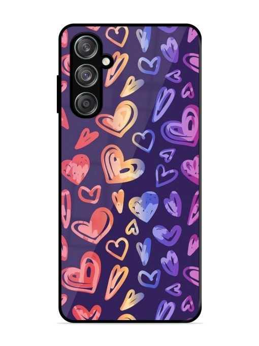 Rainbow Hearts Glossy Soft Edge Case for Samsung Galaxy M15 (5G)