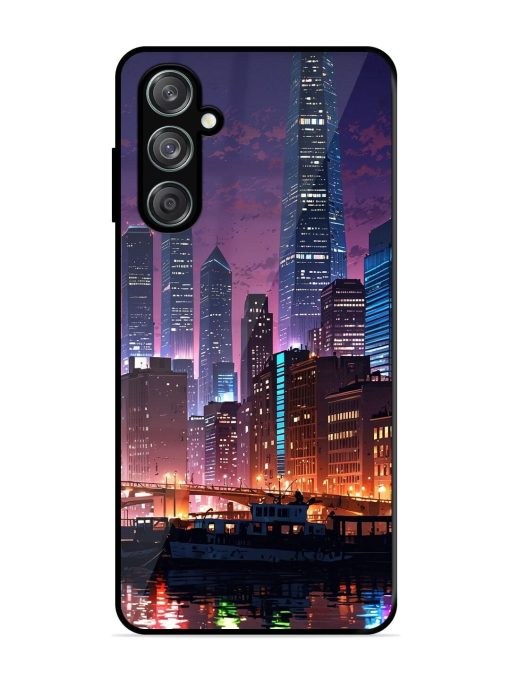 Neon Nightscape Glossy Soft Edge Case for Samsung Galaxy M15 (5G) Chachhi