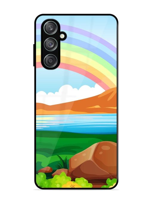 Rainbow Over The Lake Glossy Soft Edge Case for Samsung Galaxy M15 (5G) Chachhi