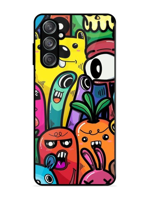 Whimsical Doodle Chaos Glossy Soft Edge Case for Samsung Galaxy M15 (5G) Chachhi