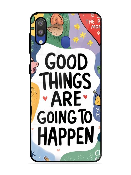 Uplifting Scribbles Glossy Soft Edge Case for Samsung Galaxy M20 Chachhi