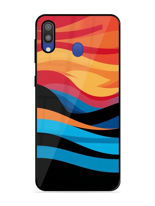 Blazing Currents Glossy Soft Edge Case for Samsung Galaxy M20 Chachhi