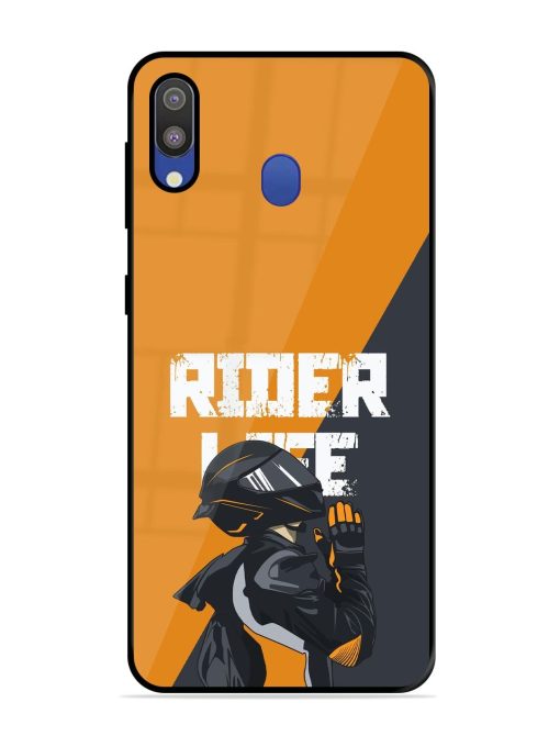 Ride Never Ends Glossy Soft Edge Case for Samsung Galaxy M20 Chachhi