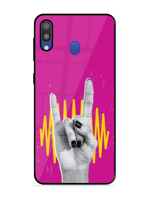 Rock Hand Glossy Soft Edge Case for Samsung Galaxy M20 Chachhi