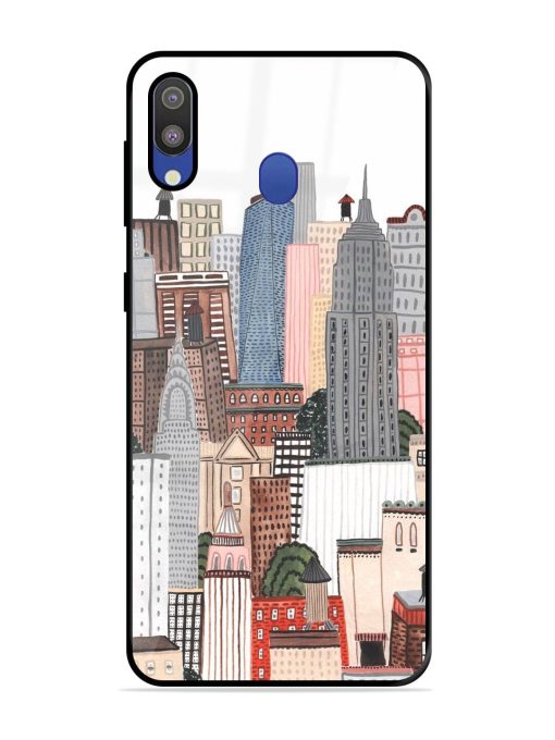 Cityscape Dreams Glossy Soft Edge Case for Samsung Galaxy M20 Chachhi