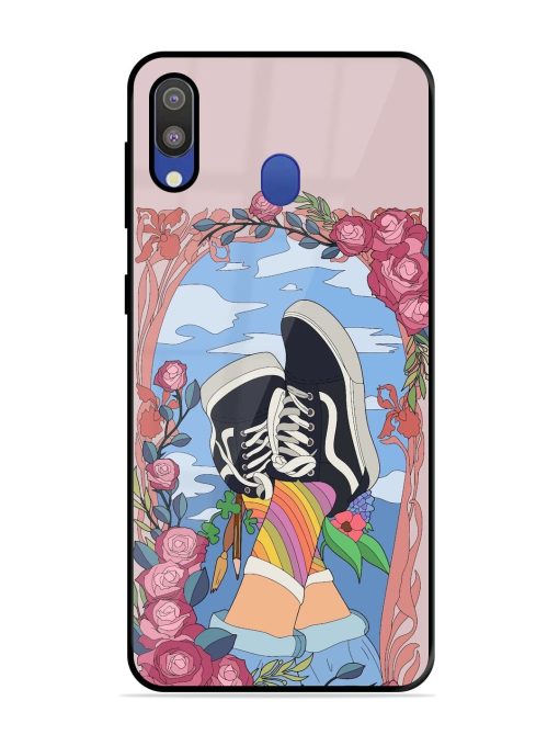 Floral Fantasy Glossy Soft Edge Case for Samsung Galaxy M20 Chachhi