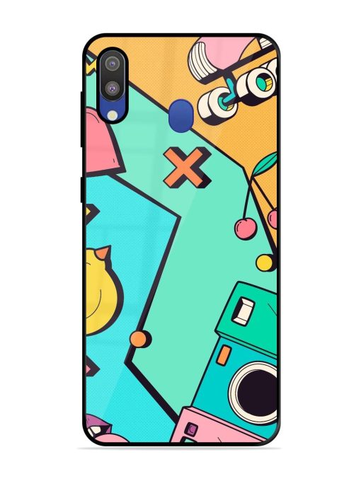 Retro Remix Glossy Soft Edge Case for Samsung Galaxy M20 Chachhi