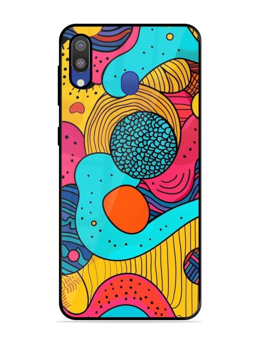 Psychedelic Patterns Glossy Soft Edge Case for Samsung Galaxy M20 Chachhi