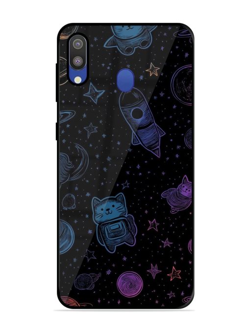 Cosmic Cat Chaos Glossy Soft Edge Case for Samsung Galaxy M20 Chachhi