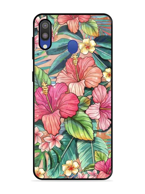 Tropical Tapestry Glossy Soft Edge Case for Samsung Galaxy M20 Chachhi