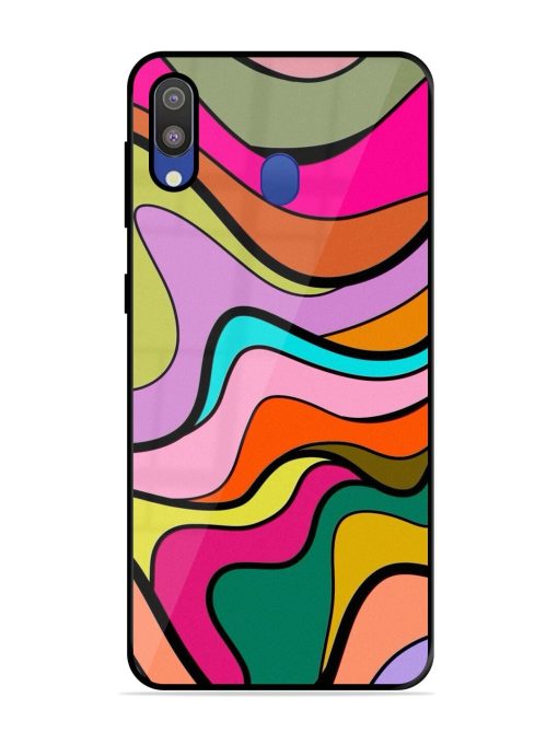 Wavy Wonder Glossy Soft Edge Case for Samsung Galaxy M20 Chachhi