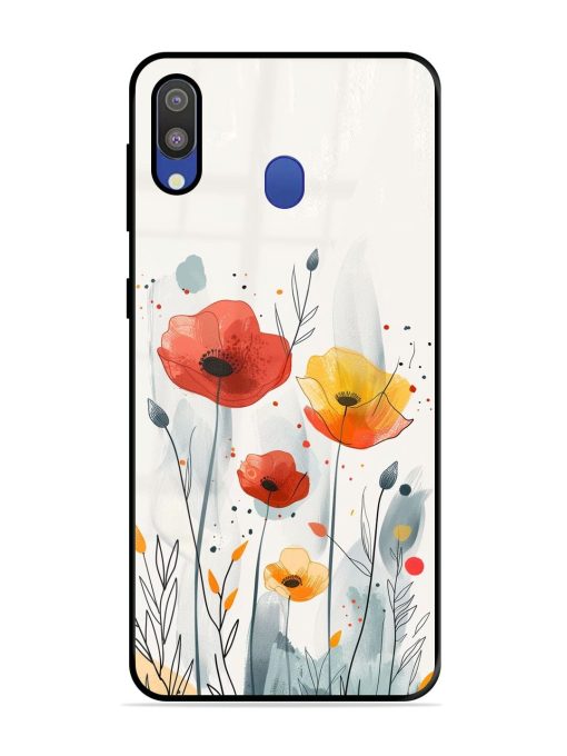 Poppy Fields Glossy Soft Edge Case for Samsung Galaxy M20 Chachhi