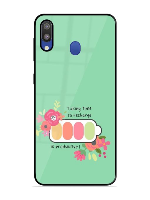 Recharge And Bloom Glossy Soft Edge Case for Samsung Galaxy M20 Chachhi